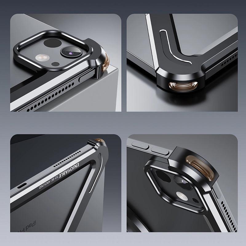 Oatsbasf Z MagSafe Pivot Ring Stand Air Cushion Metal Case Cover for iPad