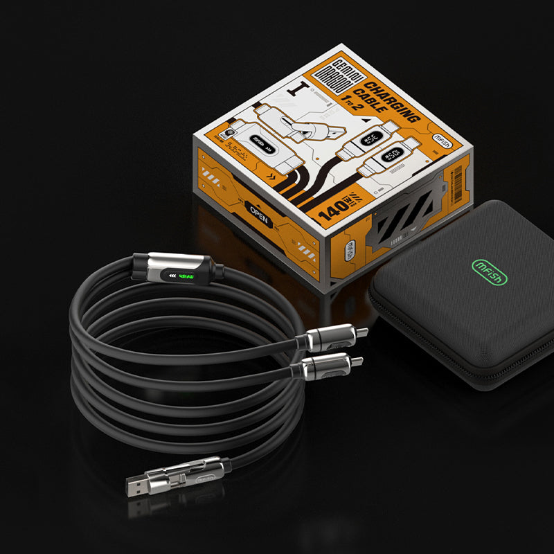 Mfish Gemini Dragon 140W USB-A+USB-C to Type-C*2 Data Cable Charging Line