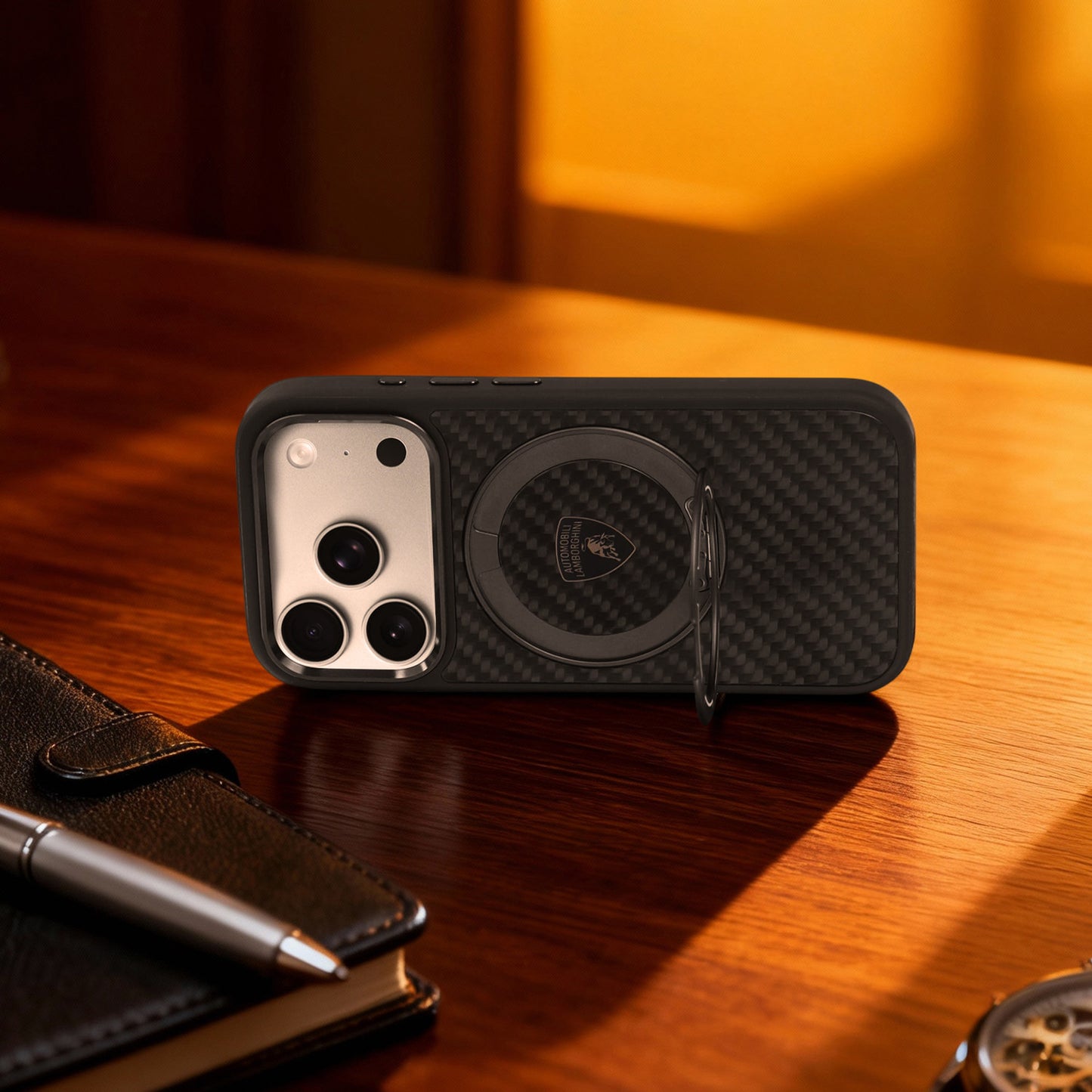 Lamborghini MagSafe 360° Stand Carbon Fiber Phone Case - TE D1