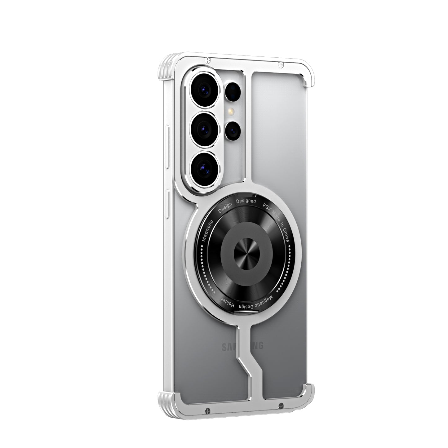 iy Bicolor Armor MagSafe Aluminum Alloy Kickstand Shockproof Metal Case Cover