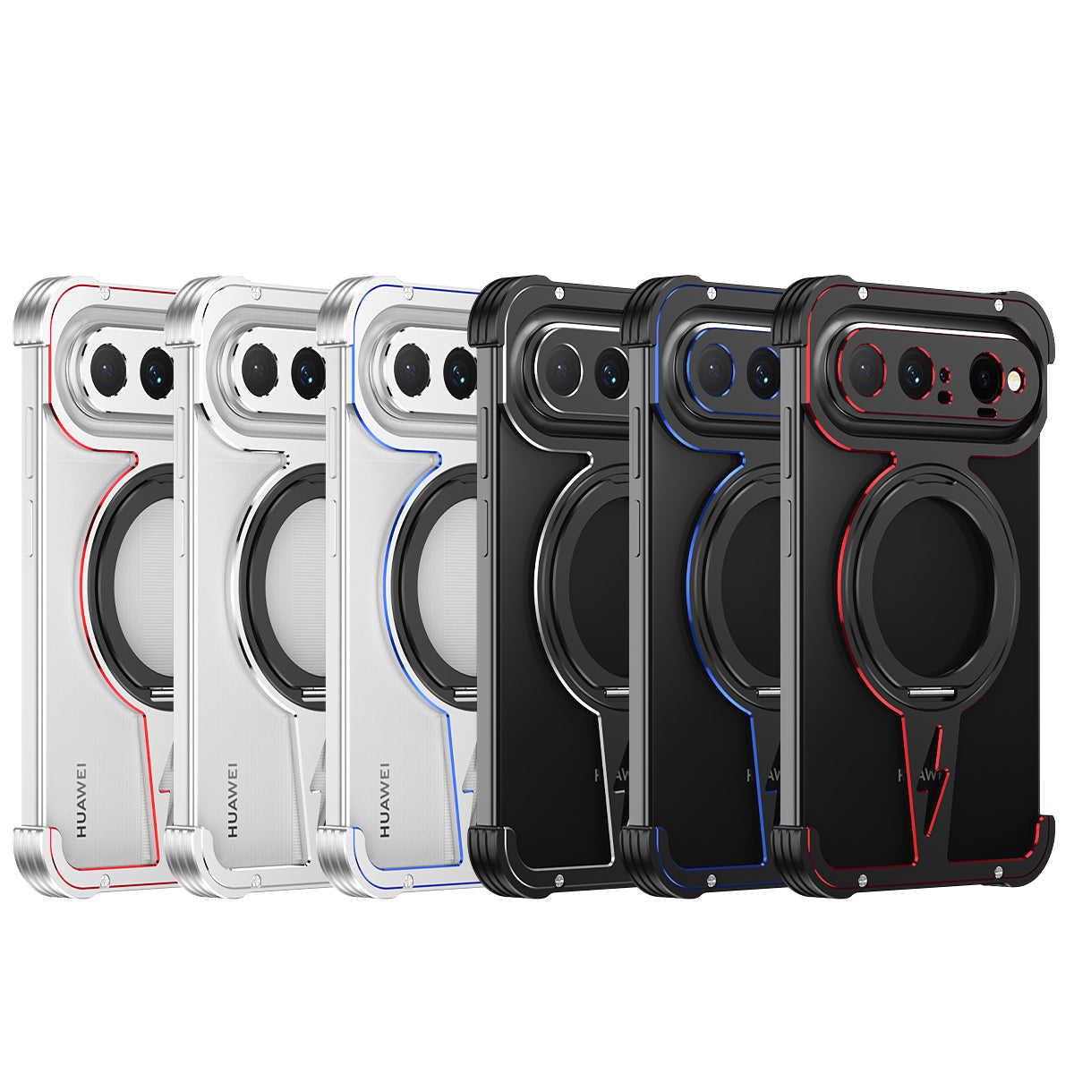 iy Bicolor Thor MagSafe Air Cushion Shockproof Metal Case Cover with Magnetic Kickstand