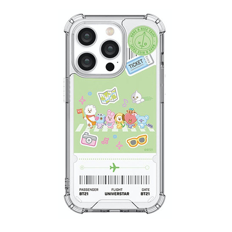BT21 Have a Nice Trip Ticket Clear Air Cushion Reinforced Case Cover