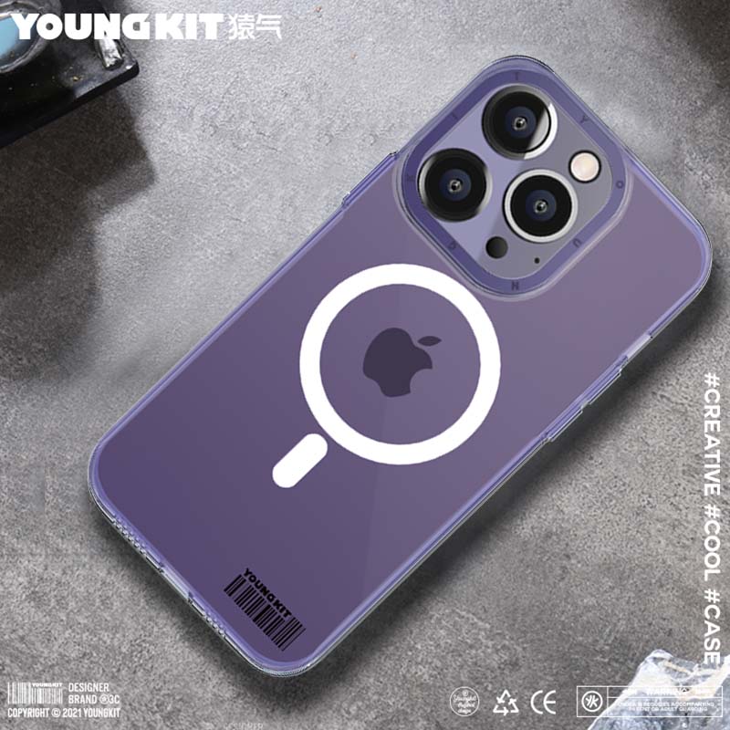 YOUNGKIT Glaze MagSafe Slim Thin Clear Anti-Scratch Back Shockproof Cover Case