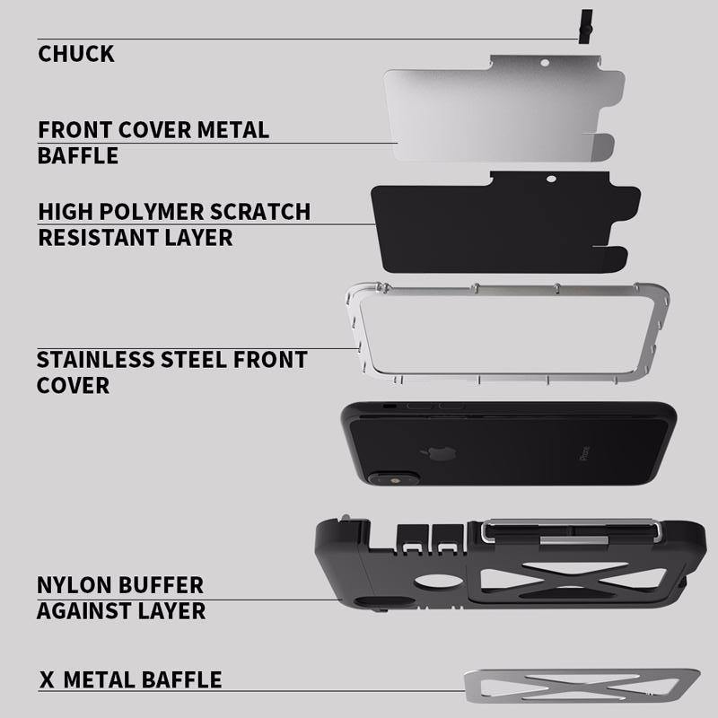 Armor King Iron Man Luxury Shockproof Stainless Steel 360° Rotating Metal Flip Case Cover - Armor King Case