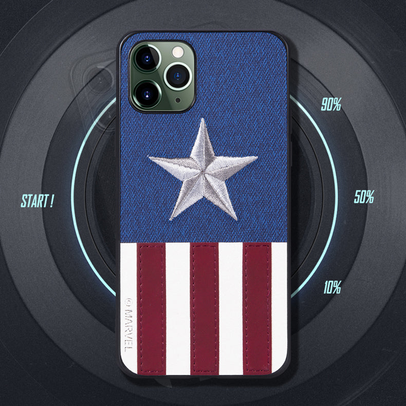 UKA Marvel Avengers 3D Embroidery Leather Back Case Cover for iPhone 11 series