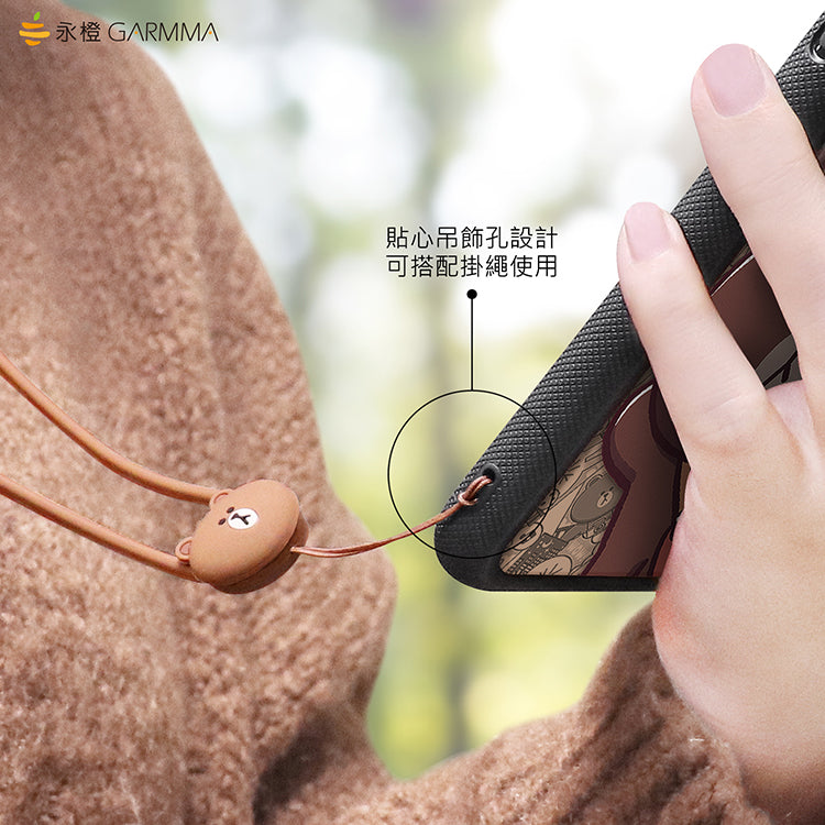 GARMMA Line Friends Comic Air Barrier Shockproof Tempered Glass Back Case Cover