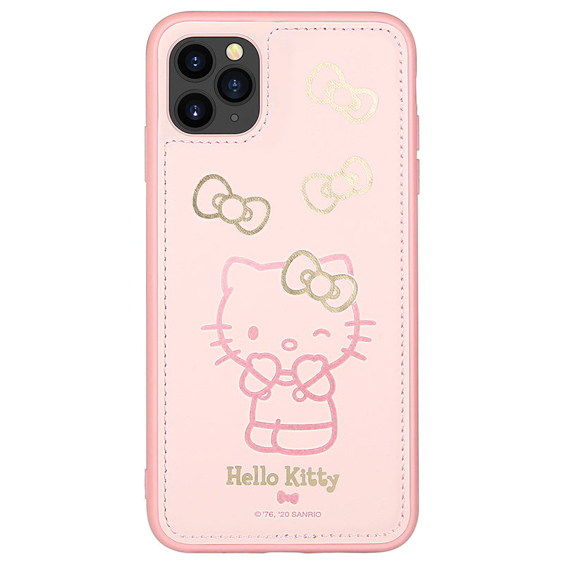 UKA Hello Kitty Gold Stamping PU Leather Back Cover Case