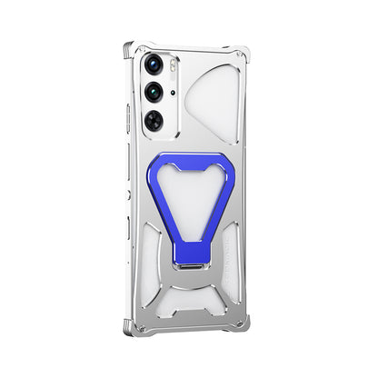 iy Bicolor Transformers Shockproof Aluminum Alloy Kickstand Metal Case Cover