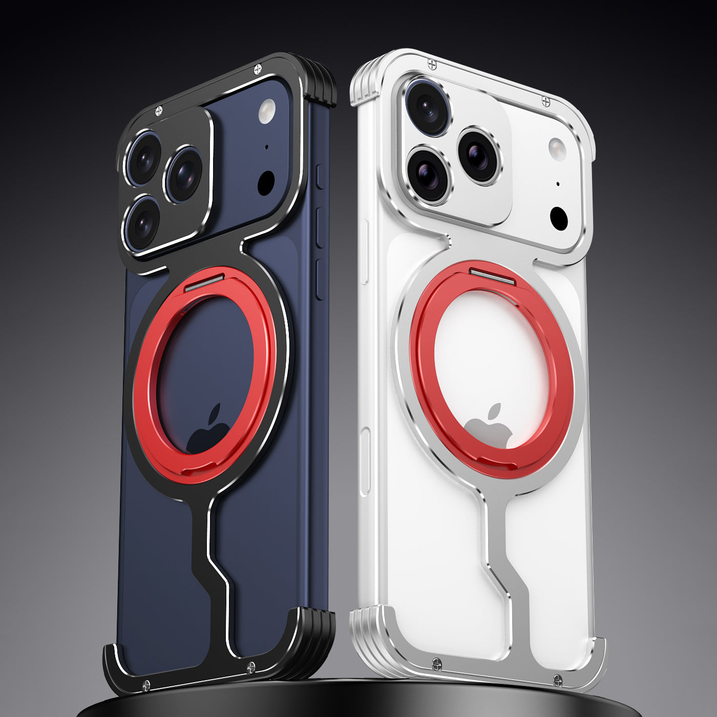 iy Bicolor Armor MagSafe Aluminum Alloy Kickstand Shockproof Metal Case Cover