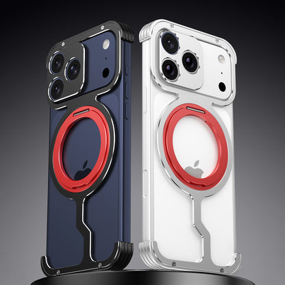 iy Bicolor Armor MagSafe Aluminum Alloy Kickstand Shockproof Metal Case Cover