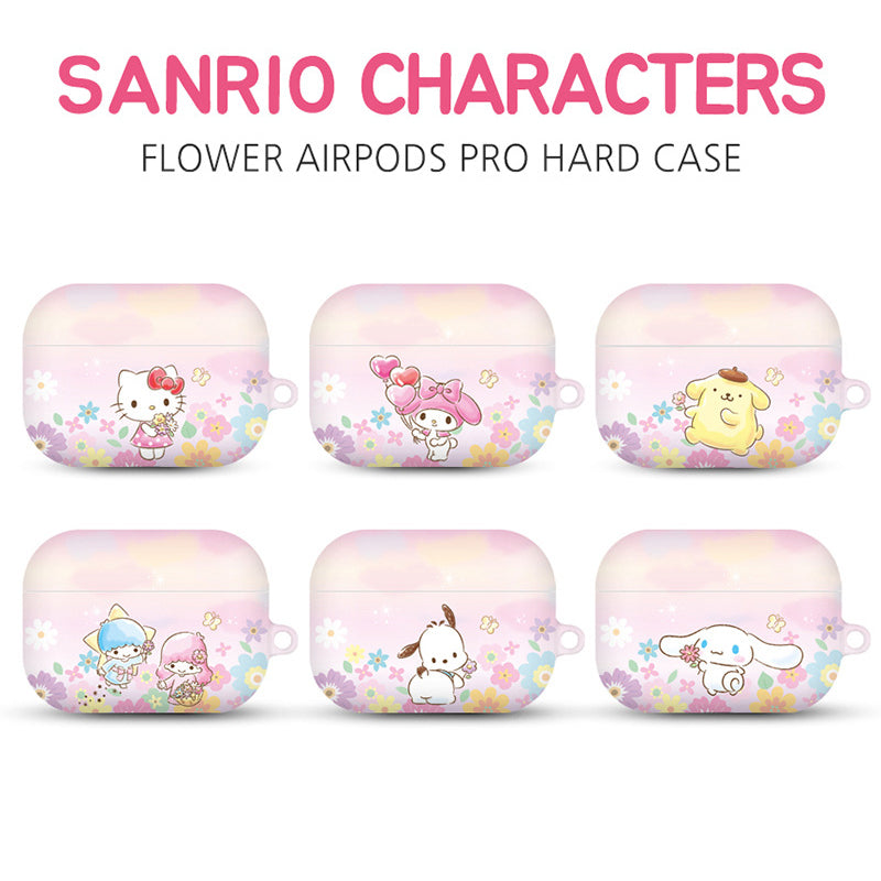 Sanrio Characters Flower Hard Apple AirPods Charging Case Cover