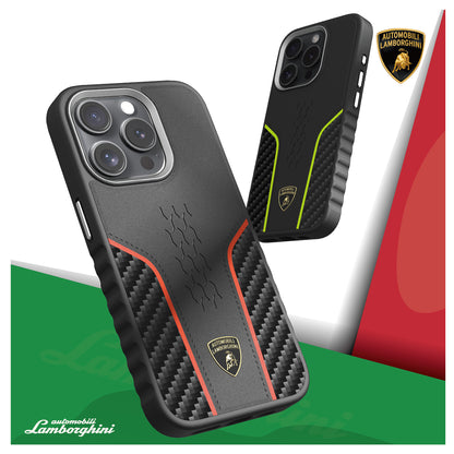 Lamborghini MagSafe Genuine Leather Carbon Fiber Phone Case - Huracan D21