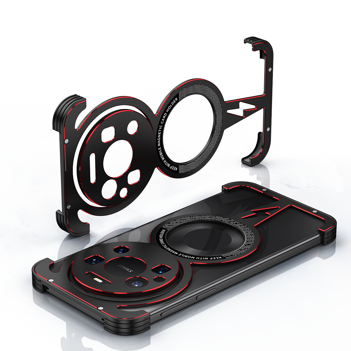 iy Bicolor Thor MagSafe Air Cushion Shockproof Kickstand Metal Case Cover