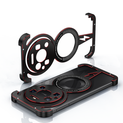 iy Bicolor Thor MagSafe Air Cushion Shockproof Kickstand Metal Case Cover