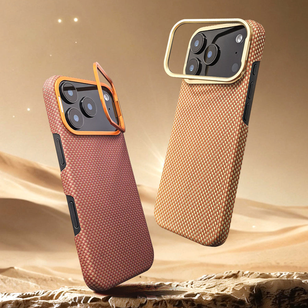 Armor King MagSafe Aramid Fiber Lens Stand Non-Slip Slim Light Case for Apple iPhone 17 series