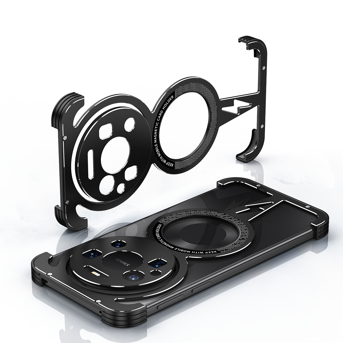 iy Bicolor Thor MagSafe Air Cushion Shockproof Kickstand Metal Case Cover