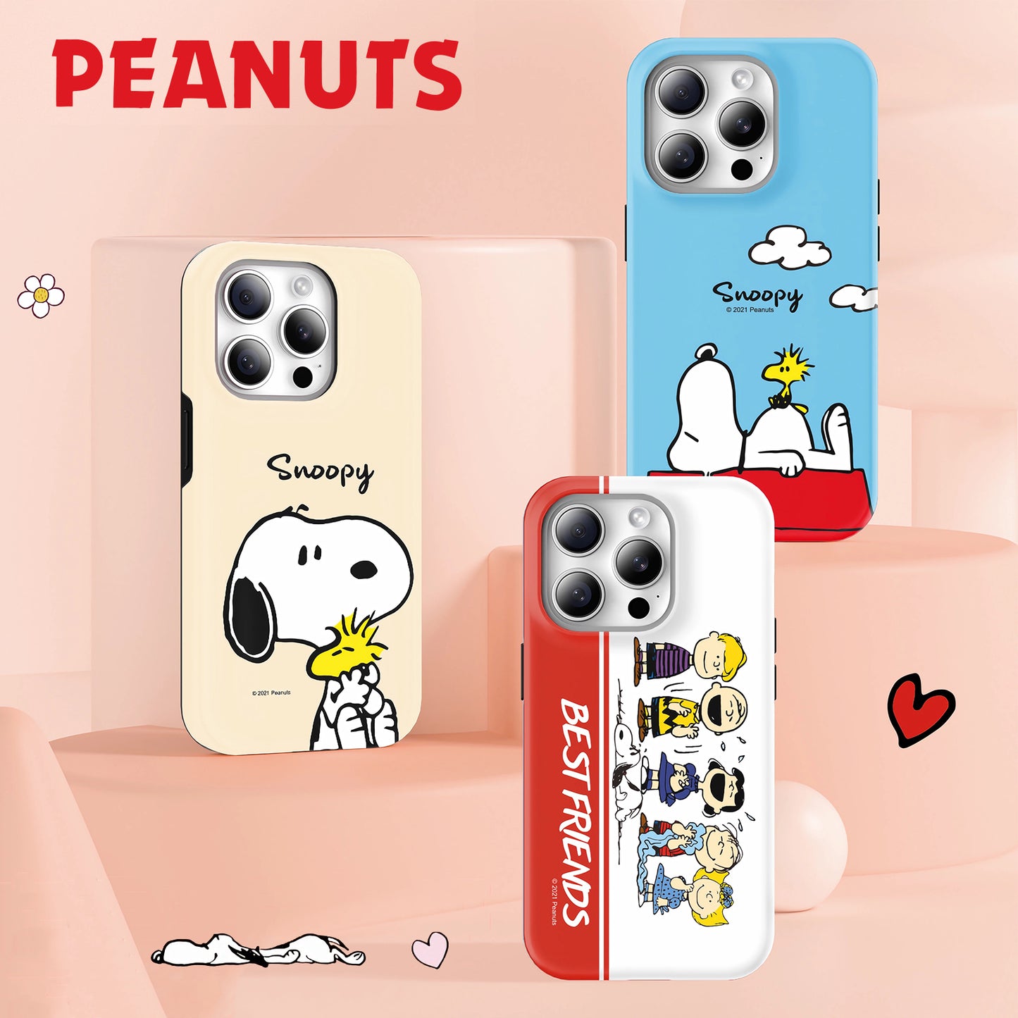 Snoopy Guard Up Shockproof TPU+PC Dual Layer Combo Case Cover