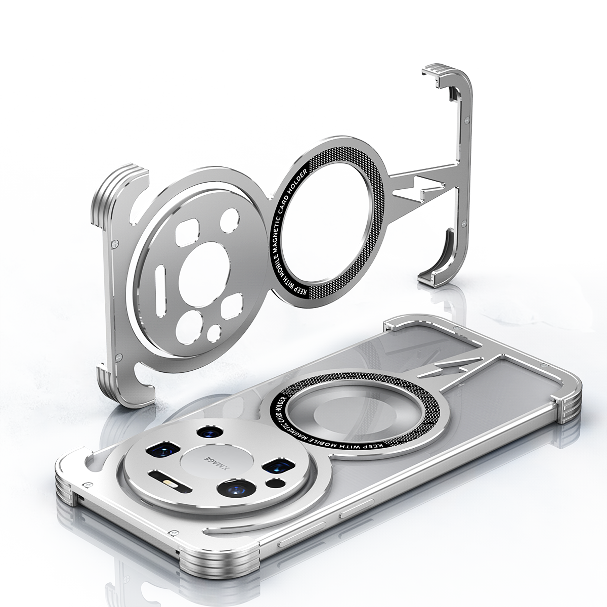 iy Bicolor Thor MagSafe Air Cushion Shockproof Kickstand Metal Case Cover