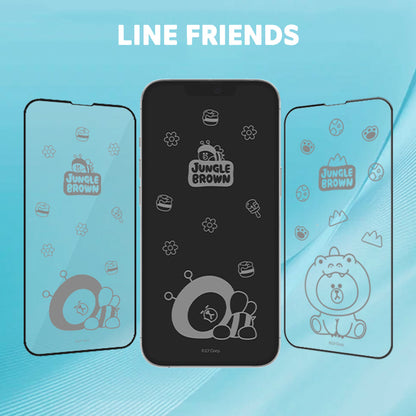 Line Friends Jungle Screen Off Print Full Screen Matte Tempered Glass Protector Film