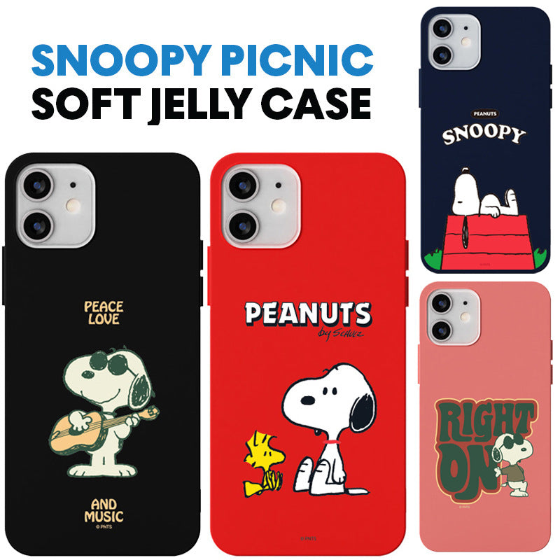 Peanuts Snoopy Liquid Silicone Soft Color Jelly Case Cover