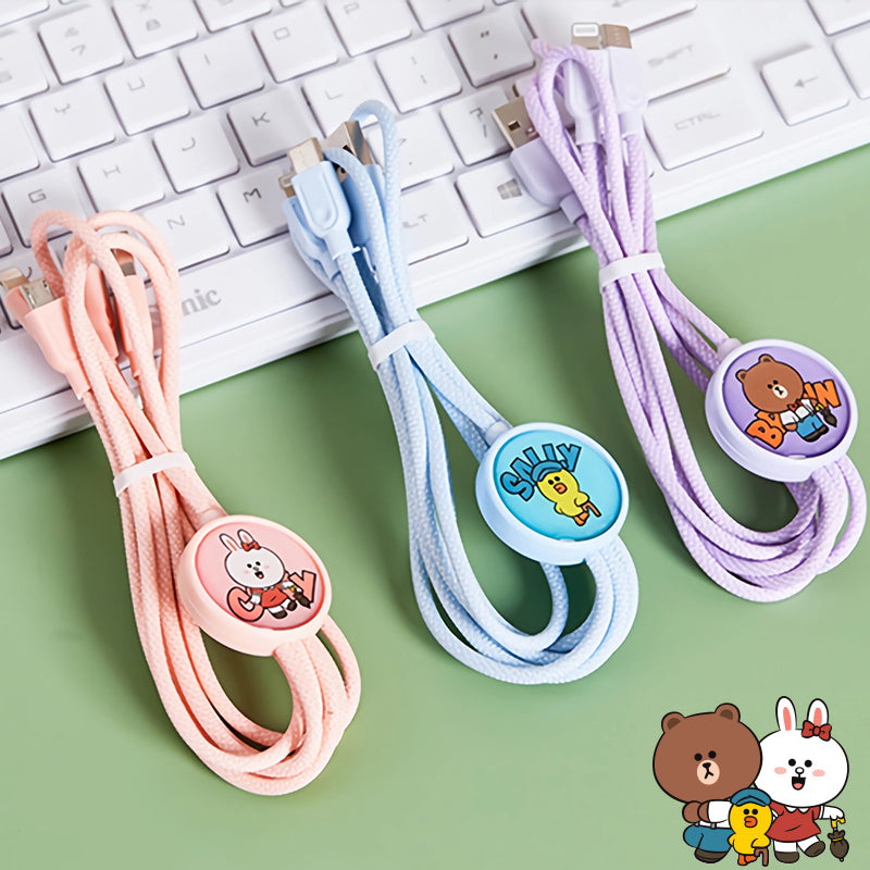 Line Friends 3-in-1 Braided Wire Charging Cable