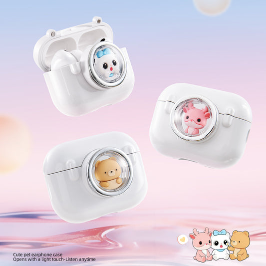 Oatsbasf Space Capsule Cute Pet Magnetic Apple AirPods Pro 3 Charging Case Cover