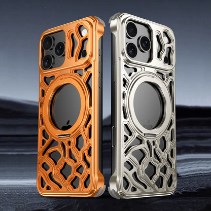 Armor King Rocky Clouds MagSafe Pivot Ring Stand Air Cushion Metal Case Cover