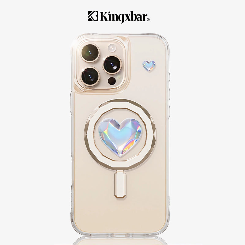 KINGXBAR Eternity MagSafe Crystal Heart Shockproof Case Cover