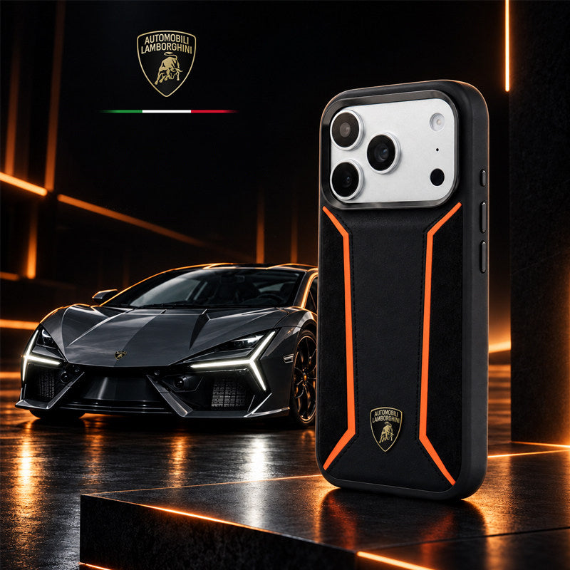 Lamborghini MagSafe Genuine Leather with Alcantara Phone Case - Revuelto D6