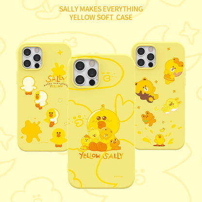 Line Friends Sally Makes Everything Yellow Liquid Silicone Soft Color Jelly Case Cover