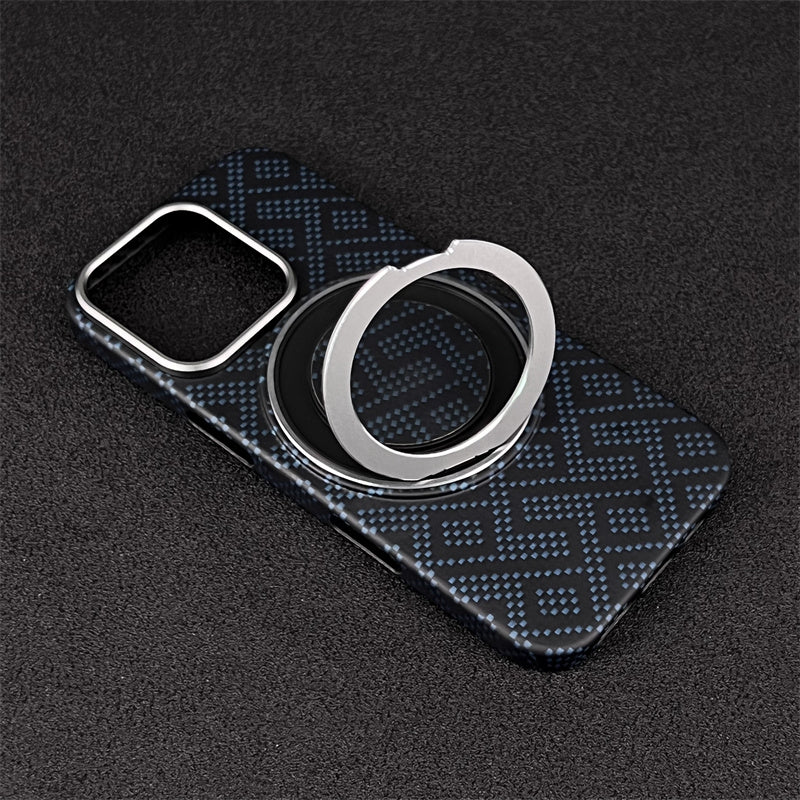 Armor King MagSafe Pivot Ring Stand Aramid Fiber Case Cover