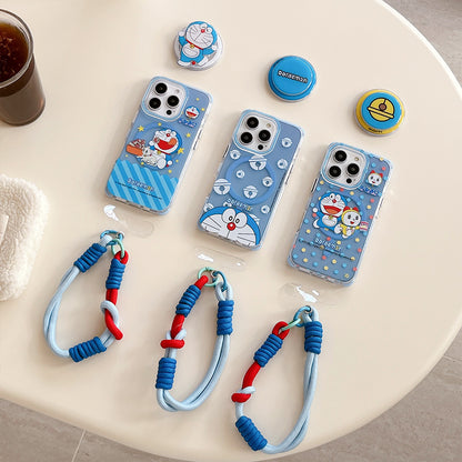 Doraemon MagSafe Shockproof Case with Lanyard & Magnetic Airbag Grip Bracket