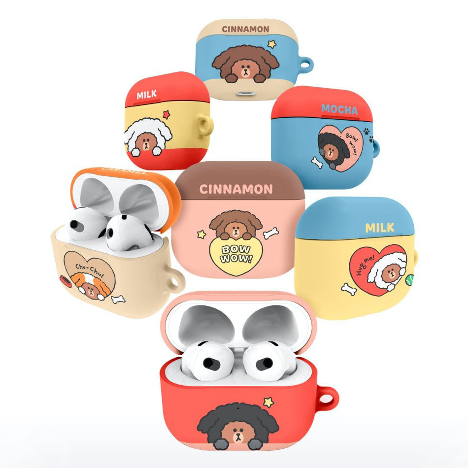 Line Friends Puppy Brown Apple AirPods Charging Case Cover