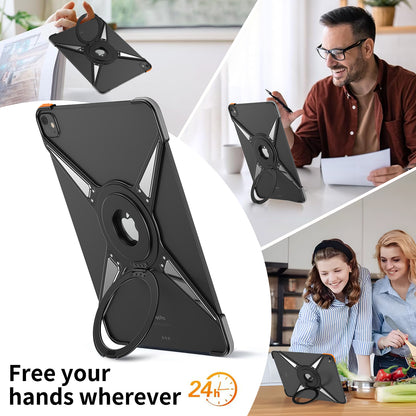 Amor King X 360° Magsafe Pivot Ring Stand True Air Shockproof Metal Alloy Case for Apple iPad