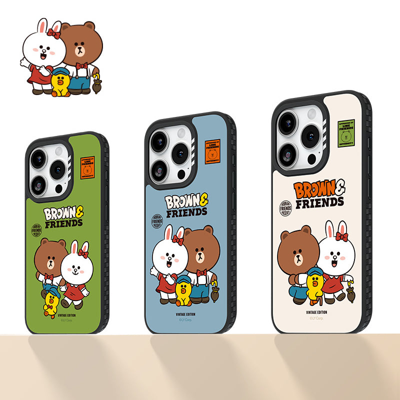 Line Friends Brown & Friends Vintage Edition MagSafe Shockproof Protective Case Cover