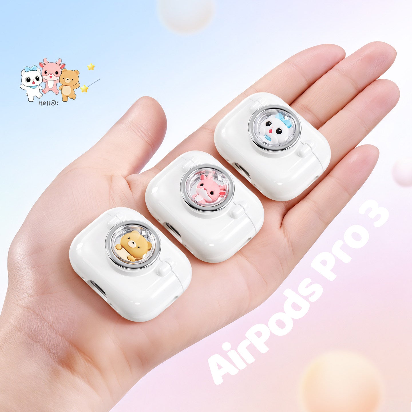 Oatsbasf Space Capsule Cute Pet Magnetic Apple AirPods Pro 3 Charging Case Cover