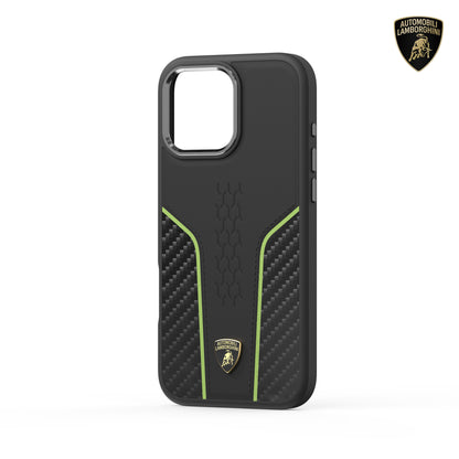 Lamborghini MagSafe Genuine Leather Carbon Fiber Phone Case - Huracan D21