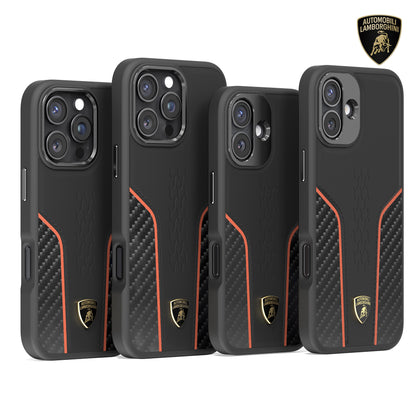 Lamborghini MagSafe Genuine Leather Carbon Fiber Phone Case - Huracan D21