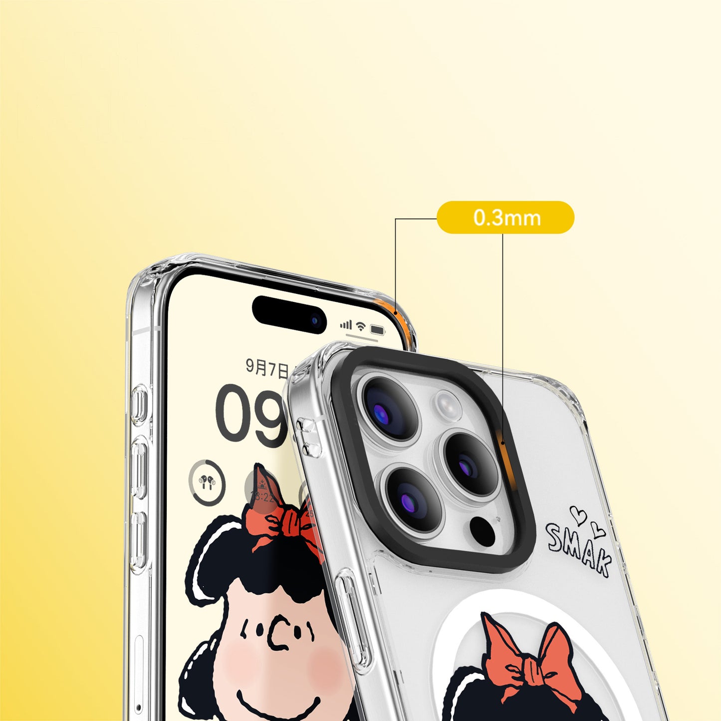 Peanuts Snoopy MagSafe Shockproof Transparent Case Cover