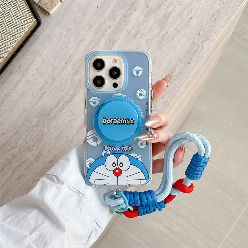 Doraemon MagSafe Shockproof Case with Lanyard & Magnetic Airbag Grip Bracket