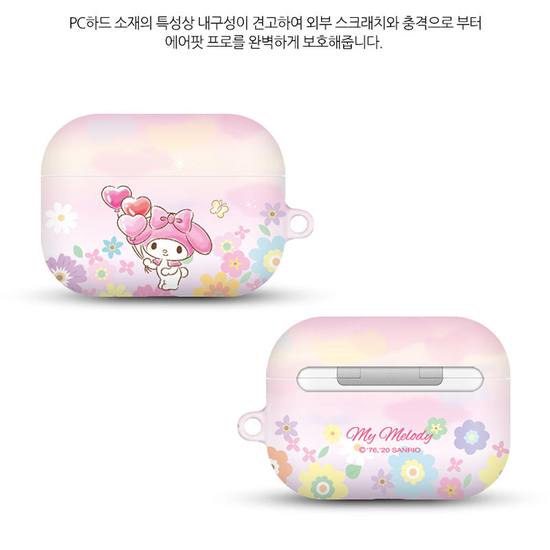 Sanrio Characters Flower Hard Apple AirPods Charging Case Cover