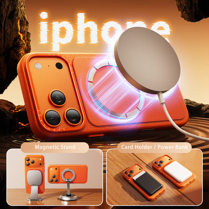 Oatsbasf Origin MagSafe Genuine Leather Capacitive Camera Button Case Cover