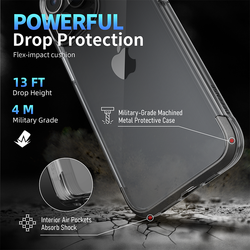 X-Doria Defense Air Military Grade Drop Tested Anodized Aluminum TPU PC Clear Case Cover