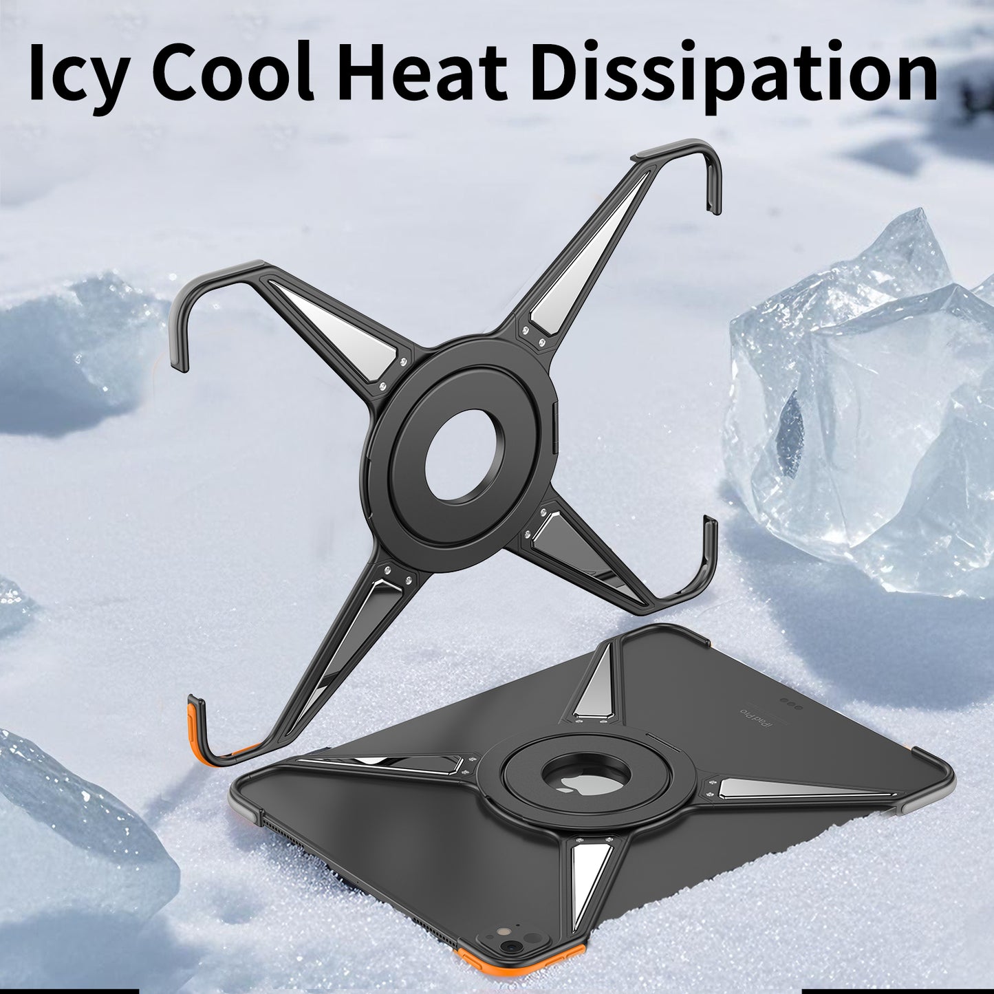 Amor King X 360° Magsafe Pivot Ring Stand True Air Shockproof Metal Alloy Case for Apple iPad