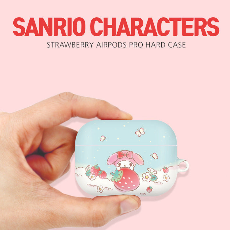 Sanrio Characters Strawberry Hard Apple AirPods Charging Case Cover