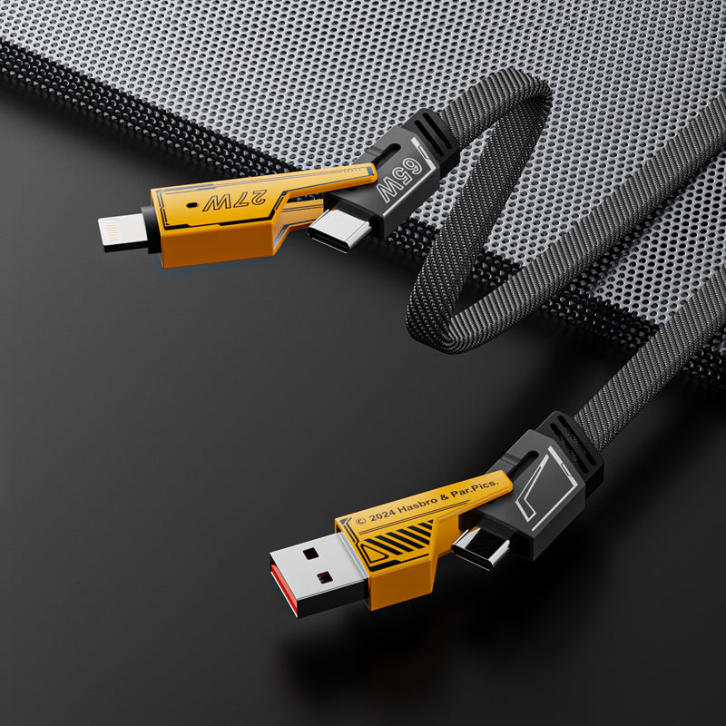 Transformers 4-in-1 65W USB-A/Type-C to Lightning/Type-C PD Fast Charging Cable