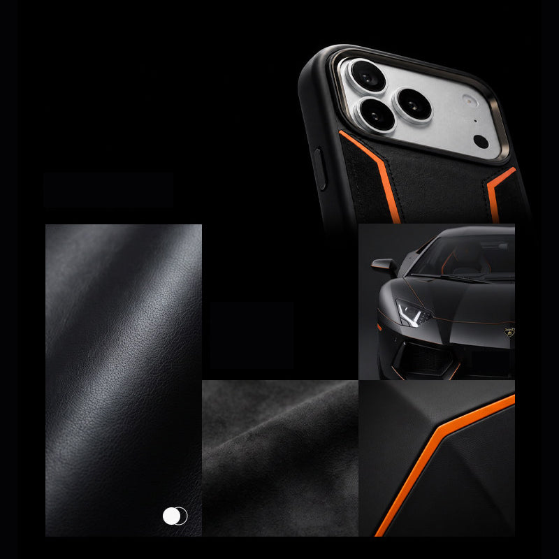 Lamborghini MagSafe Genuine Leather with Alcantara Phone Case - Revuelto D6