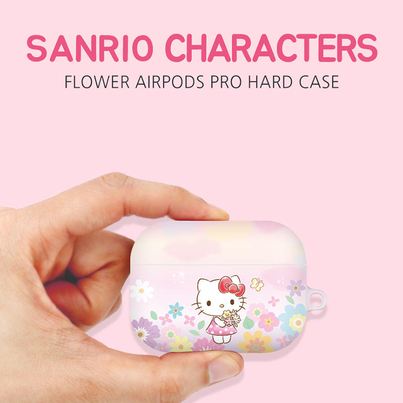 Sanrio Characters Flower Hard Apple AirPods Charging Case Cover