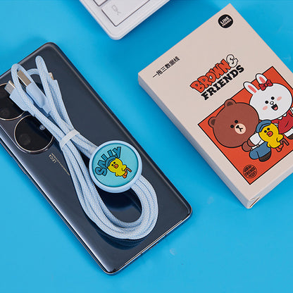 Line Friends 3-in-1 Braided Wire Charging Cable