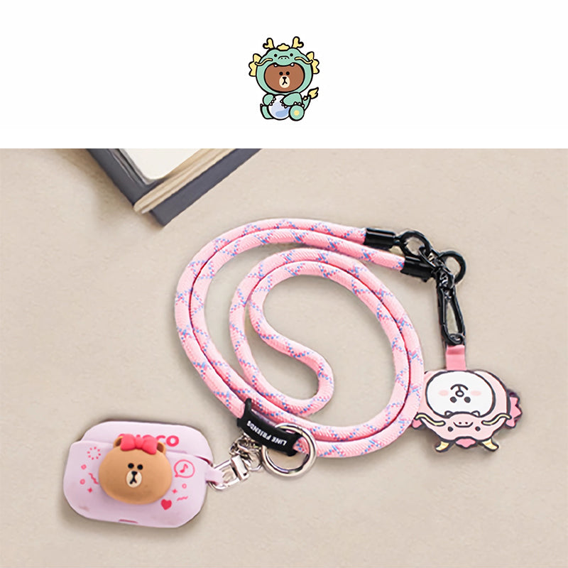 Line Friends Dragon Brwon Character Strap Phone Lanyard